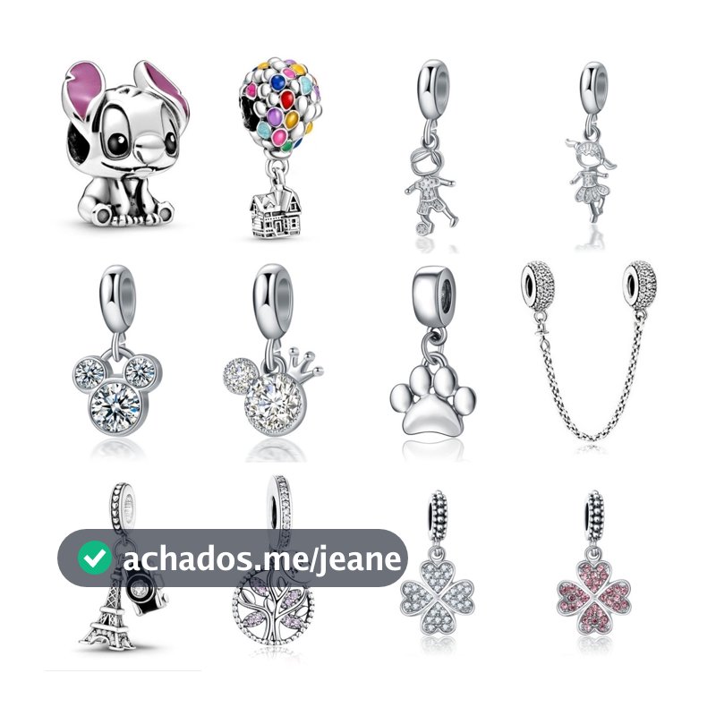 Charm Berloque Prata 925 Charms Pulseira Clássica Acessórios