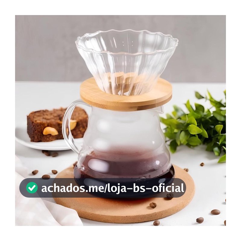 CONJUNTO PARA CAFÉ DE VIDRO COM JARRA  E 1 SUPORTE PARA COADOR