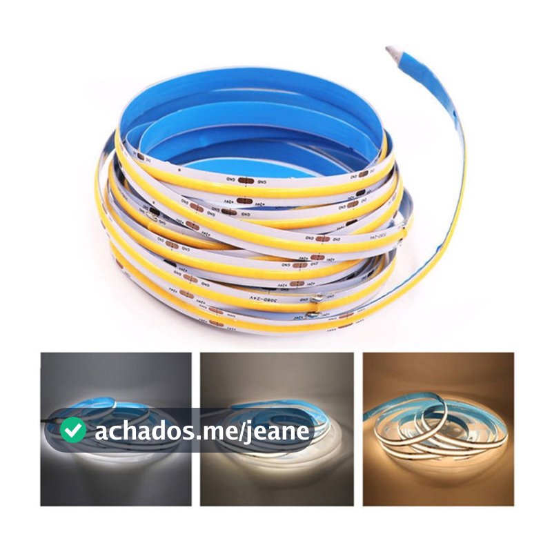 Fita Led Cob 288led/m 110v ou 220v Direta Energia Para Perfil 5/10/50m 3000k ou 4000k 6000k