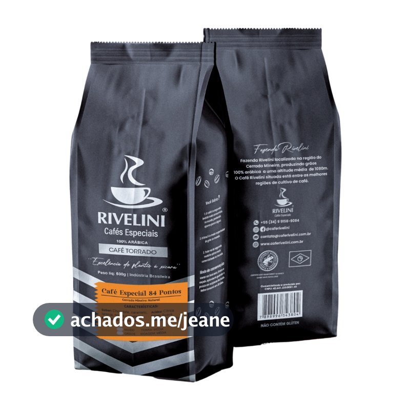 Café Especial 84 Pontos 100% Arábica em Grãos ou Moído Rivelini Cerrado Mineiro