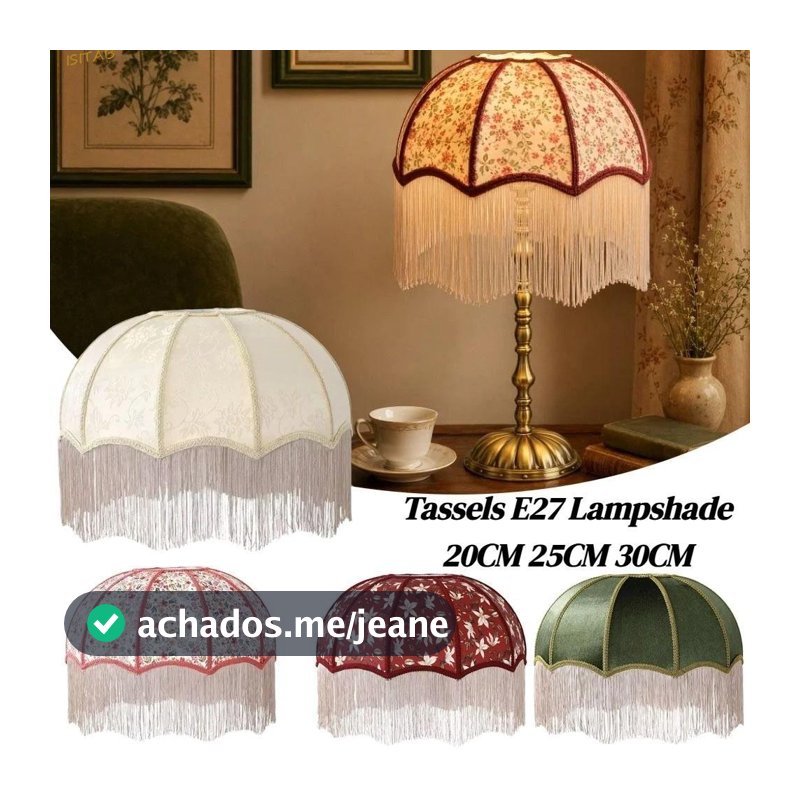 Abajur De Tecido ISITAB , 20 Cm 25 30 Fácil De Substituir Borlas E27 , Retrô Estilo Vintage