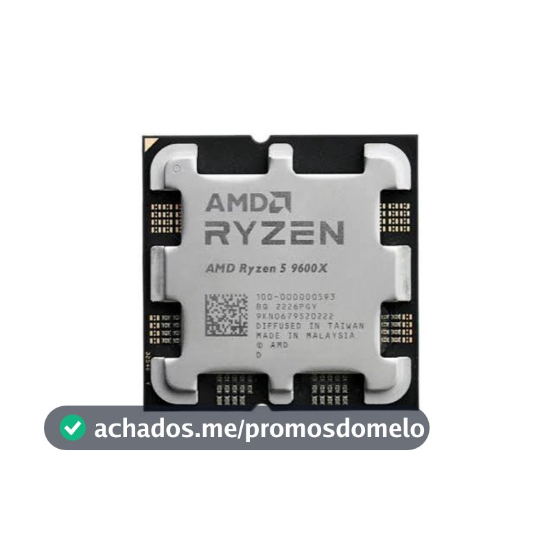 Processador AMD Ryzen 5 9600X, 3.9GHz (5.4GHz Turbo), 6-Cores 12-Threads, AM5 Novo (Sem Caixa ou Cooler)