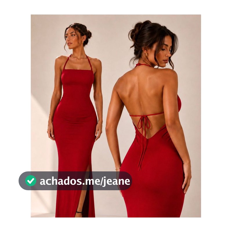 Vestido LONGO Feminino Luxo Vestido com fenda Feminino Vestido de alcinha Verão Tropical Longo Colado Vestido Vermelho