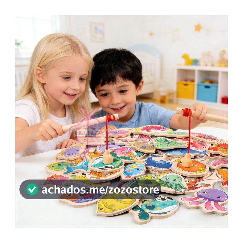 54,33,16 Peças Brinquedos Pescaria Magnéticos infantil De Madeira/Jogos Educacionais Para Crianças Montessori