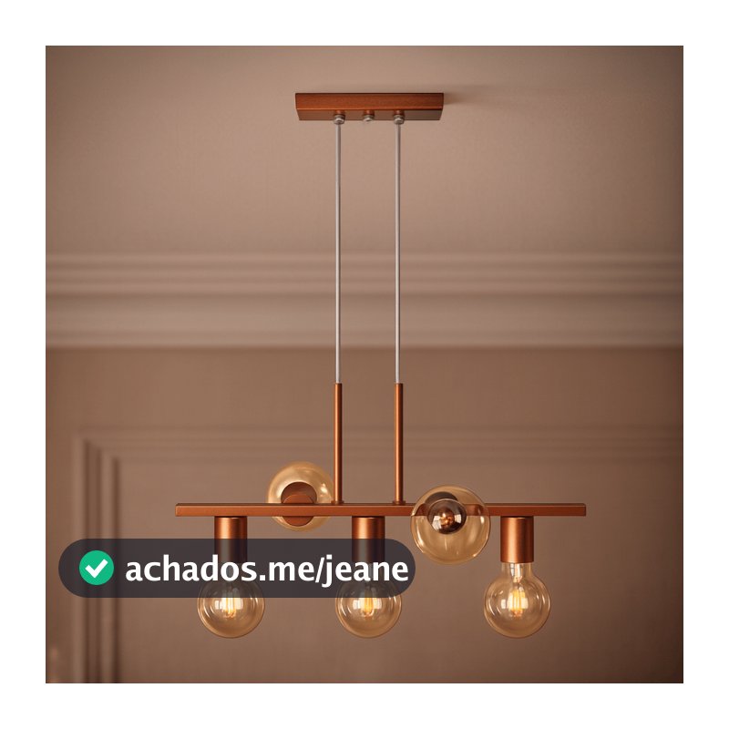Luminária de teto Pendente Rubis 5 Lâmpadas Moderno Industrial (Estilo Jabuticaba)