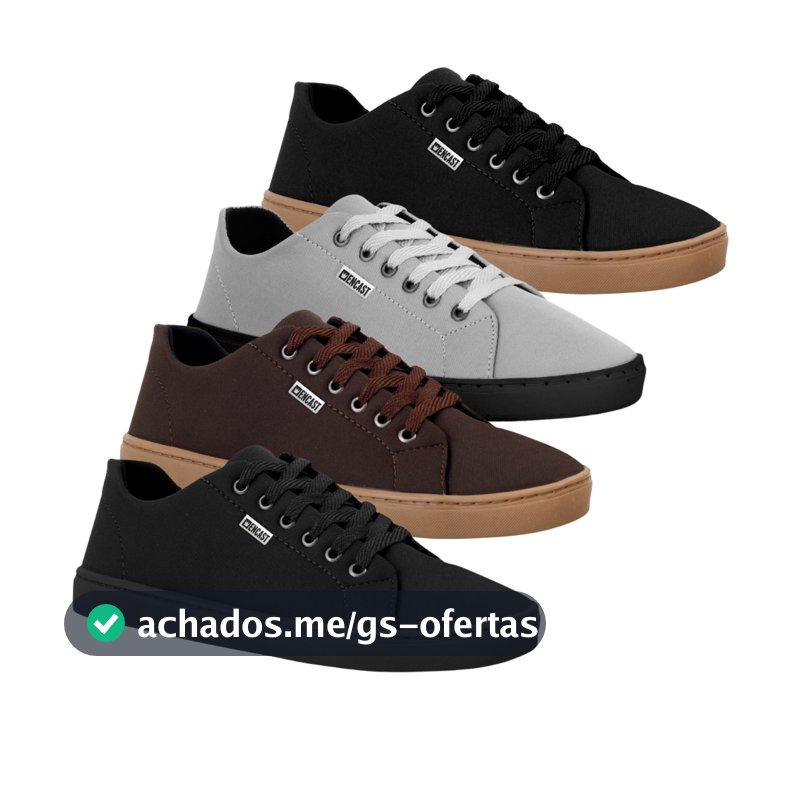 Kit 4 pares de tênis cores variadas para o dia a dia