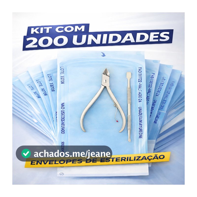 Envelope Autoclave Esterilização 9x23cm 200un - Zermatt Branco