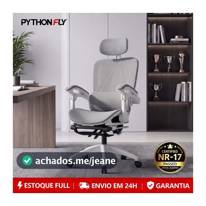 Cadeira Escritório Presidente Ergonômica Giratória Home Office Gamer Reclinável Malha Respirável Apoio 3D Lombar