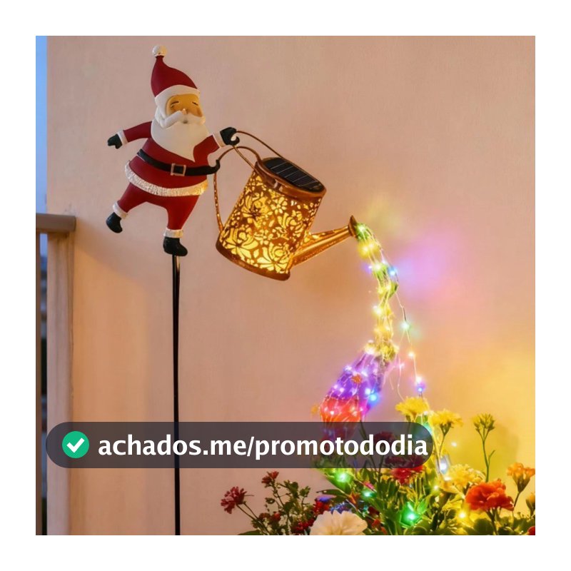 2026 Novas Luzes Solares De Jardim De Natal Vintage Lanterna LED Papai Noel Rega Pode Design Decoração Do Chaleira Solar