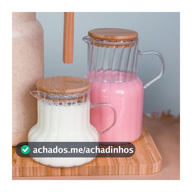 Kit 2 Jarras 500 ml e 1 Litro com Fechamento Hermético VIDRO e Bambu para Mesa Posta
