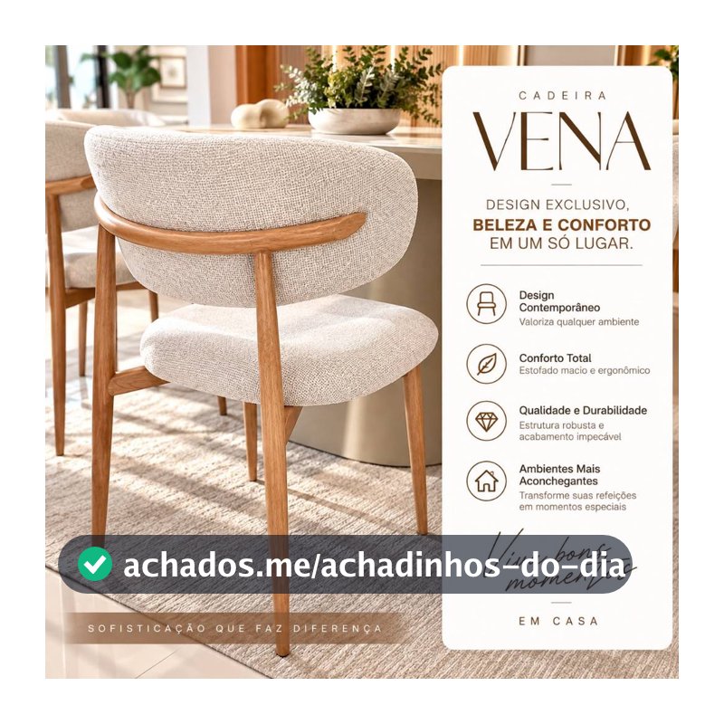 Kit 2 Cadeiras Sala de Jantar Orgânicas Estofadas Linho Off White  Cozinha Moderna Estrutura Reforçada Em Aço