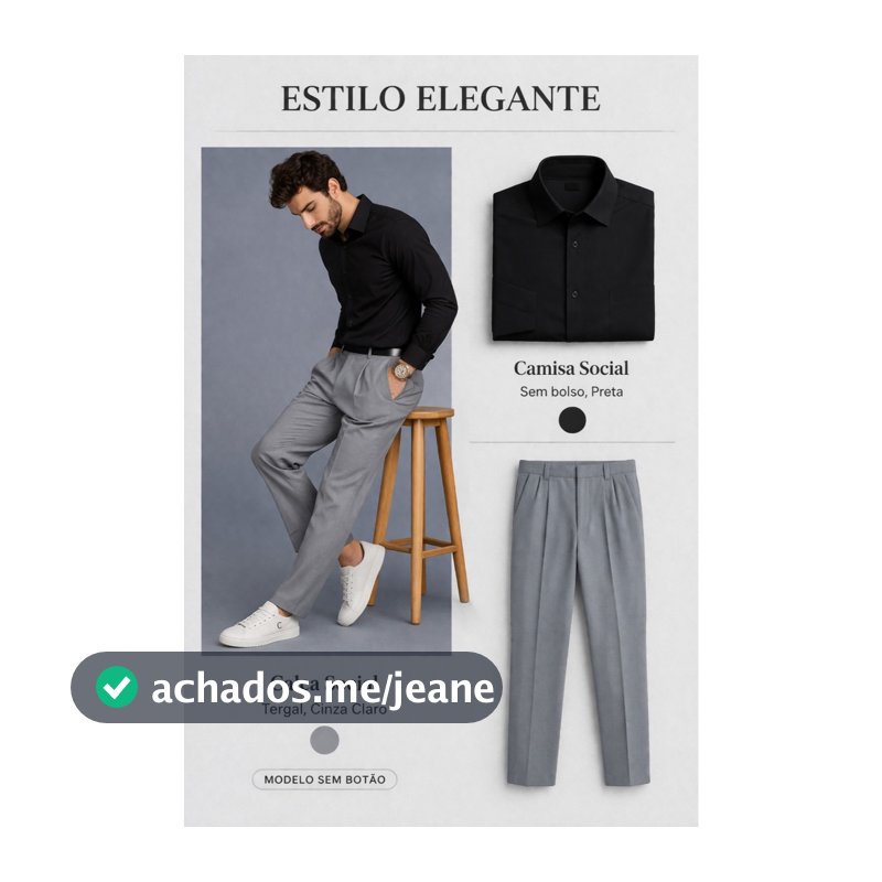 Camisa Social Masculina Manga Longa + Calça Social Reta Tergal Para Trabalho Reunião Eventos