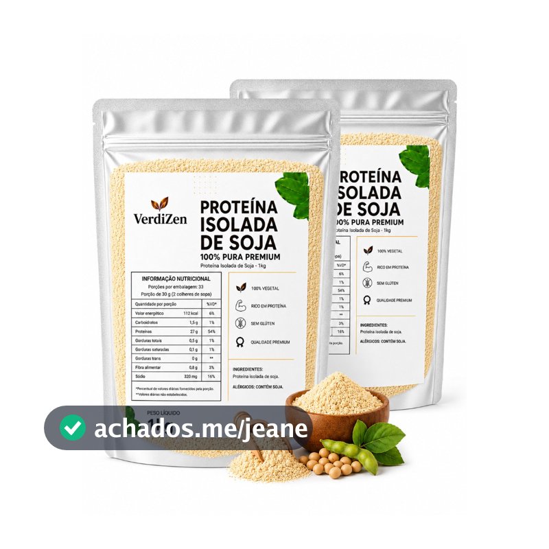 Proteína Isolada De Soja 100% Vegetal Verdizen 1kg, Kit com 2
