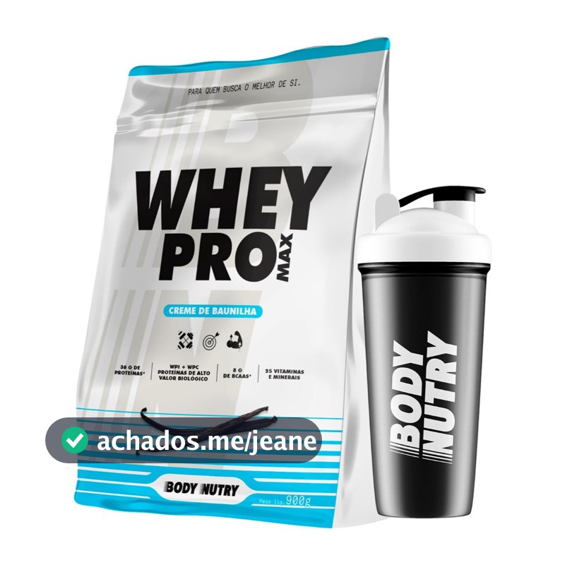 Whey Pro 900g Sem Soja | Ganho de Massa, Energia e Desempenho + Coqueteleira - Body Nutry