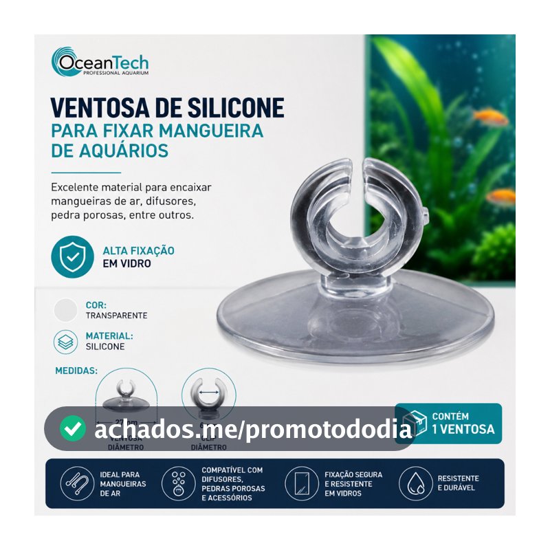 1 Ventosa de Silicone para Mangueira de Aquario Fixa Manguera