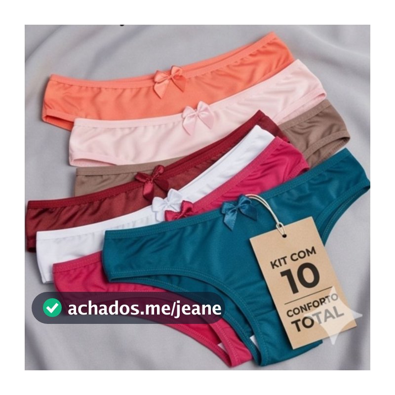Kit 10 Calcinhas Juvenis Poliéster  Microfibra Conforto Elasticidade Criança Menina Moça Adolescente
