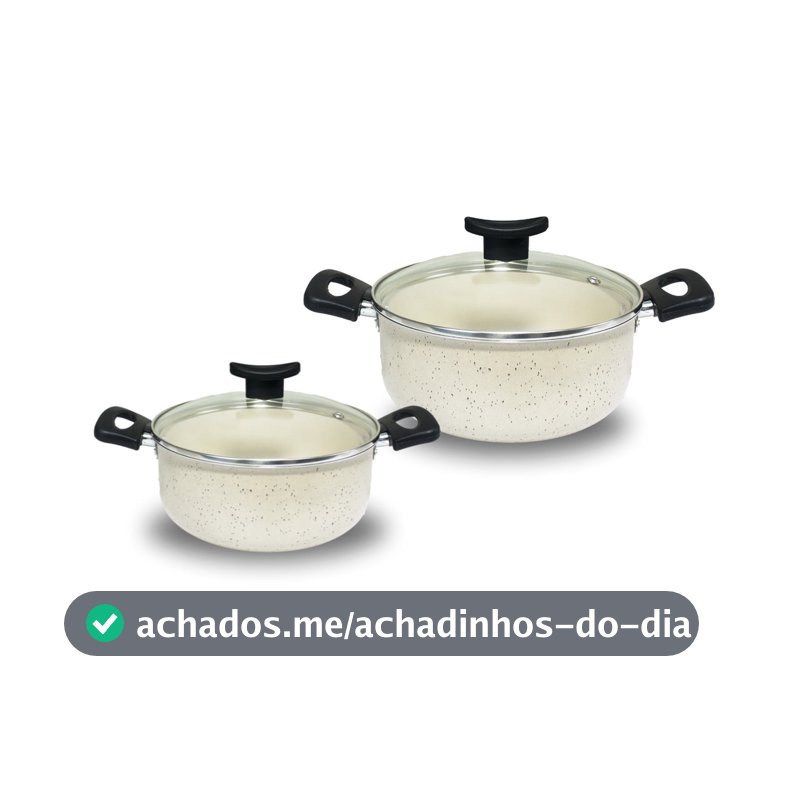 Conjunto 2 Panelas Caçarola Elegance Revestimento Teflon Pequena Antiaderente 5 Camadas