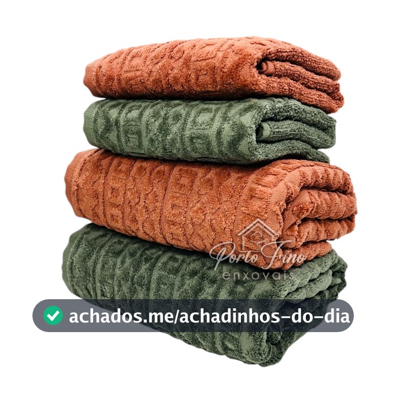 Jogo/Kit 4 Toalhas (2 Banho + 2 Rosto) Cosmopolitan Macia Algodão Luxo Barra Aveludada Alta Absorção