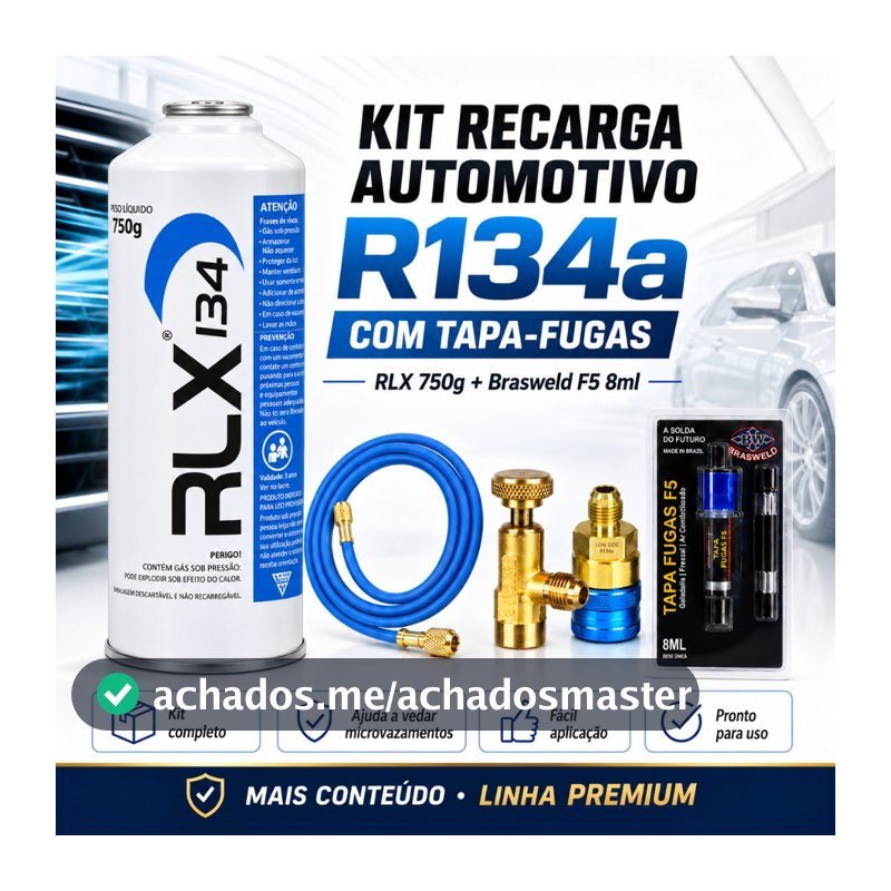 KIT APLICADOR P/ RECARGA AR CONDICIONADO AUTOMOTIVO COM SELANTE TAPA FUGAS