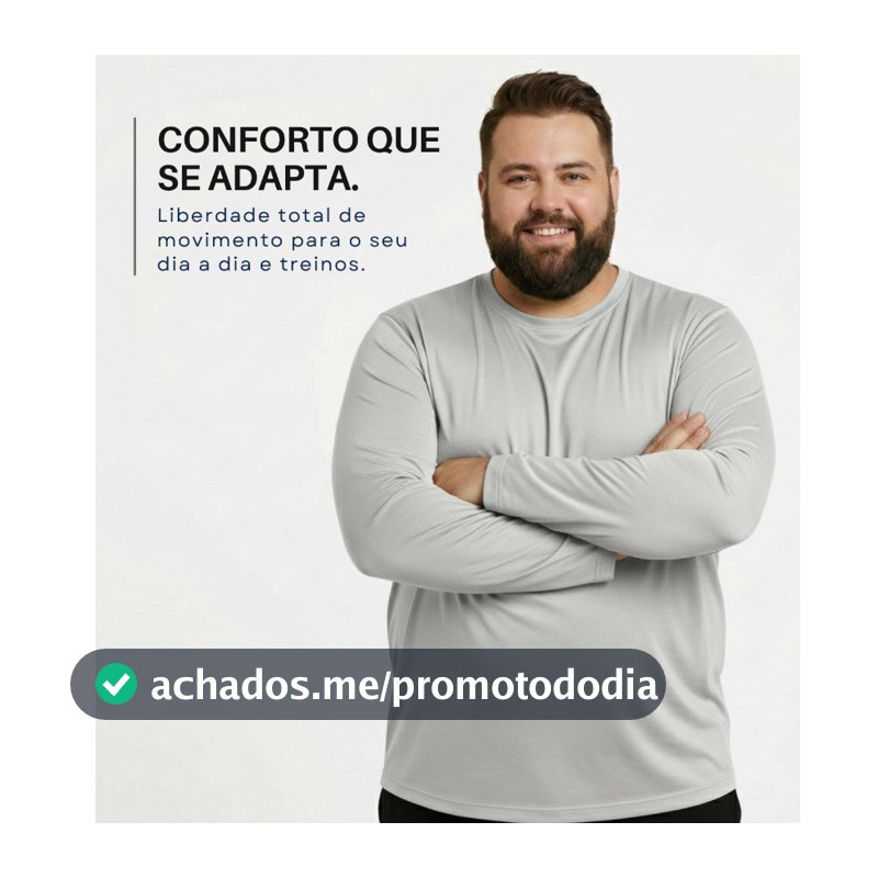 Camisa Plus Size Masculina Proteção Solar UV50+ Segunda Pele Térmica