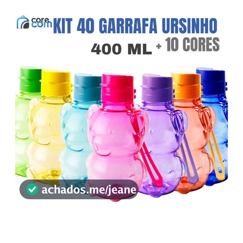 Kit 40 Garrafa Ursinho 400 mL