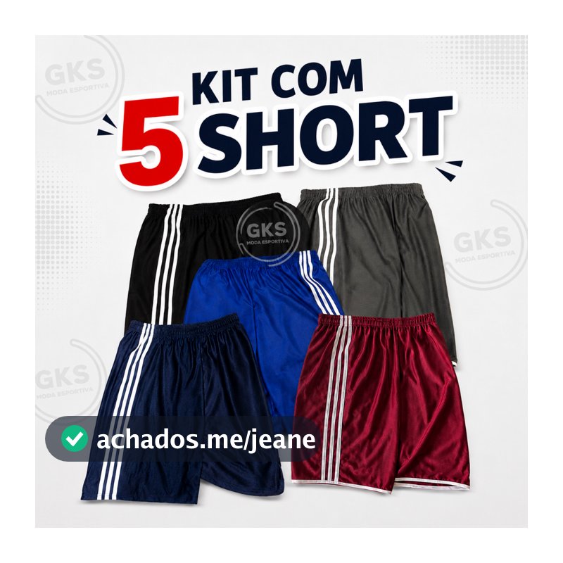 KIT 5 Short LISTRA Calção Bermuda Masculina - Futebol Corrida Academia  Casual Lazer Com LISTRA