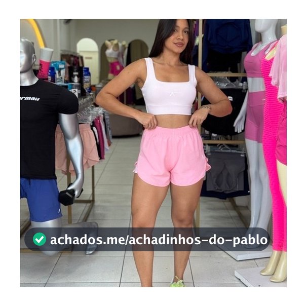 Conjunto Short Duplo Tactel Actie  Aurora Poliamida Fitness Academia Treinos esportivo