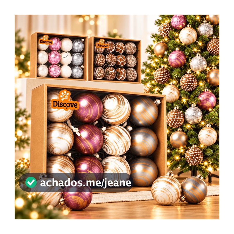 Kit 12 Bolas de Enfeites de Natal Árvore Natalina Luxuoso Premium Pendentes Decoração 2026