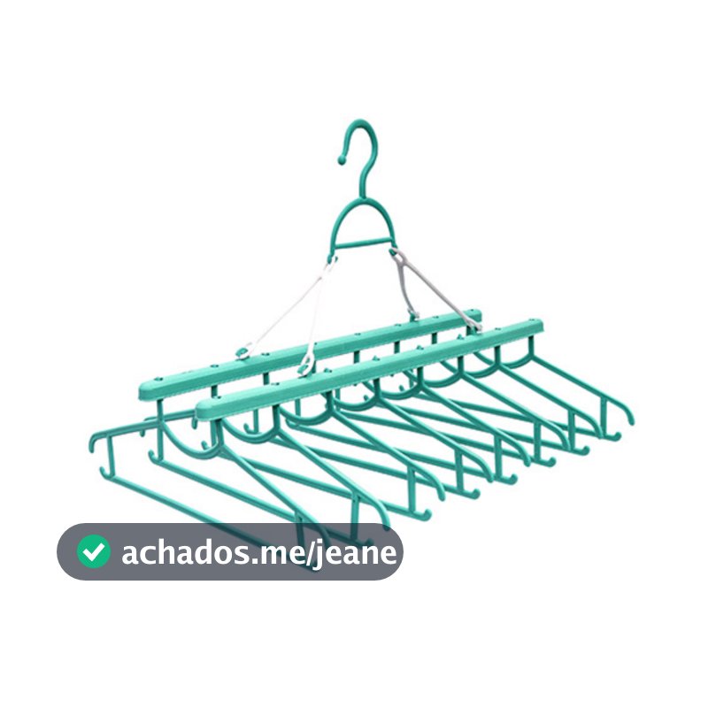 Varal Dobrável Cabideiro AmpePlast com 8 Cabides Reforçados Multiuso para Roupas e Lavanderia