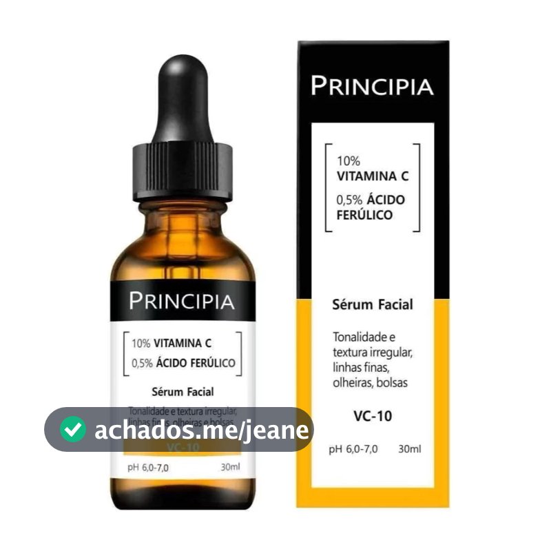 VC-10 Principia Vitamina C_Sérum com 10% de Vitamina Ce 0,5% de Ácido Ferúlico com alta eficácia contra linhas finas