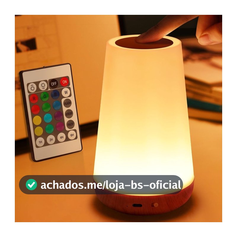 Luminária de Mesa Moderna Touch com Controle Remoto, Luz LED de Cabeceira com Timer Ajustável