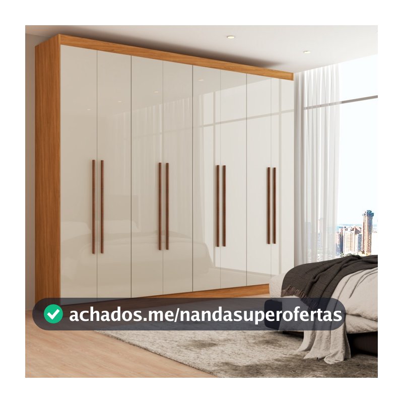 Guarda-Roupa Casal Ele e Ela 8 Portas 8 Prateleiras