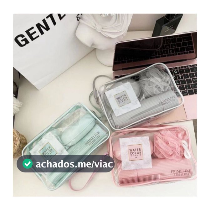 5 Peças Kit de Viagem Com Bolsa Porta Escova Pente Saboneteira e Ducha Compacto Para Viagem