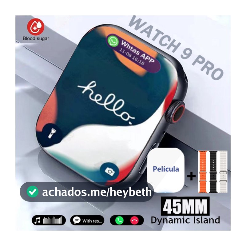 2026 smartwatch 9 pro Carregamento sem fio relógio inteligente 2.02 inches Série 9 Bluetooth Call