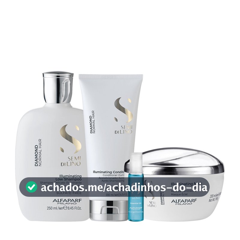 Kit Diamond Shampoo, Condicionador, Máscara e Ampola - Alfaparf