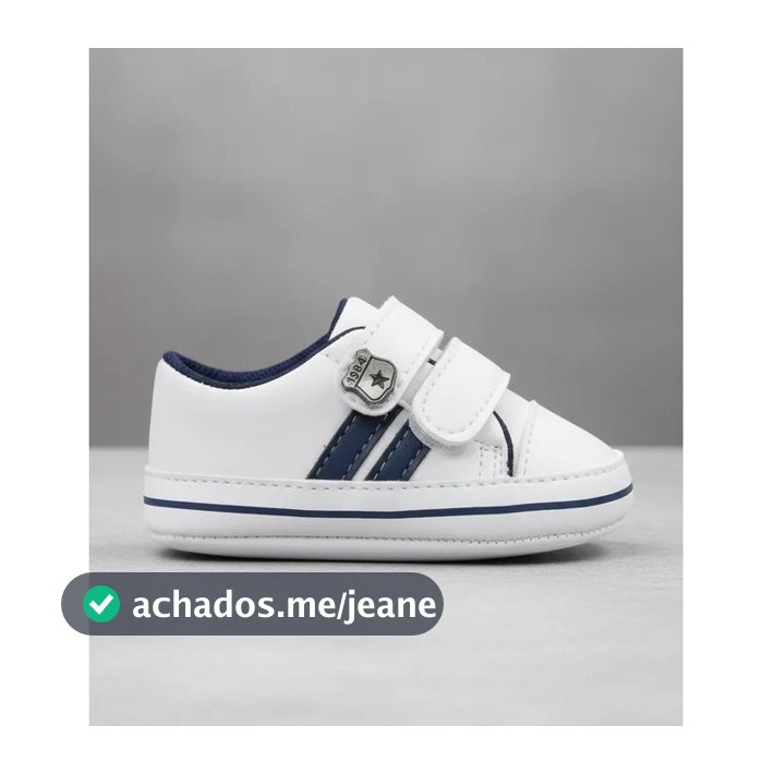 Tênis de Bebê Menino Com Placa Metal  Tira Lateral