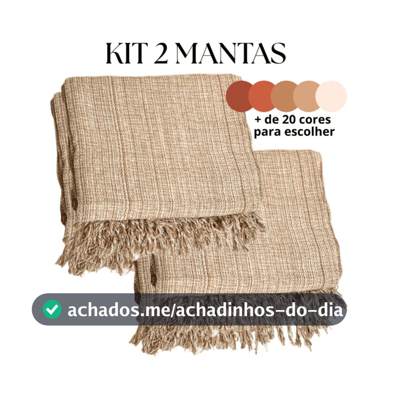 Kit 2 Mantas Decorativas Para Sofá Luxuosa Tamanho 210X120 Tecido 100% Algodão Casa Nova Elegante