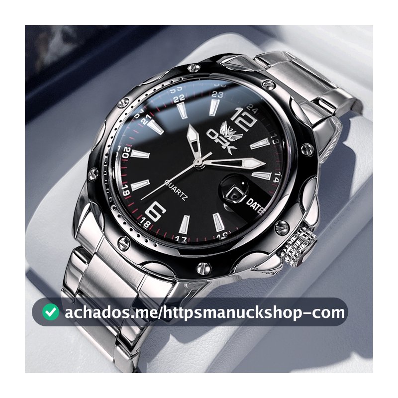 OPK Relógio Masculino de Quartzo Aço Inox Impermeável E Luminoso Estilo Casual Presente Ideal 6026