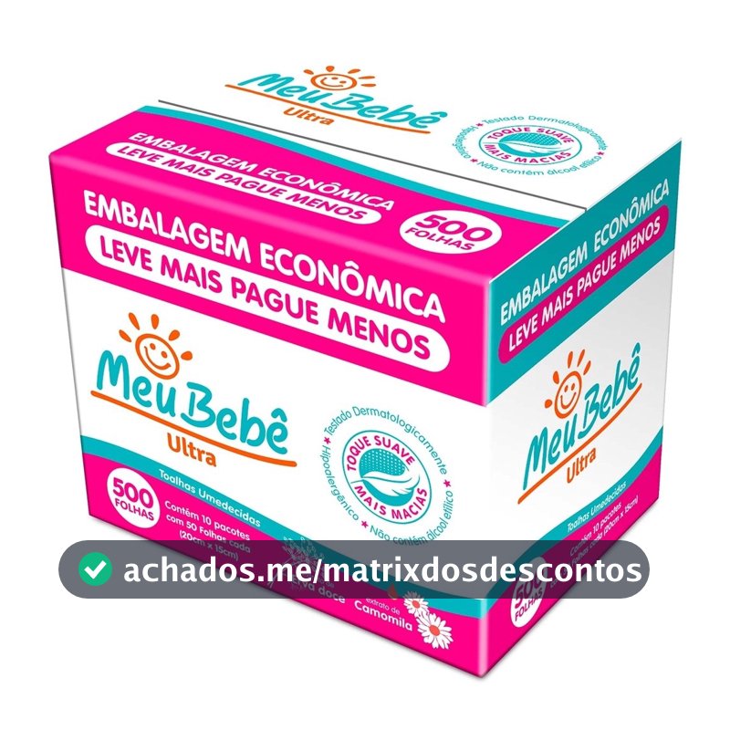 Toalha Umedecida Meu Bebê Ultra 500 Folhas
