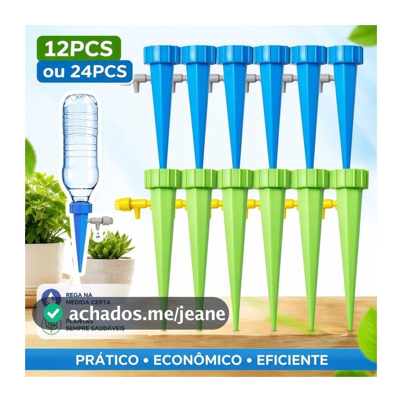 Kit Com 12/24 Gotejador Irrigador Acoplável Em Garrafa Pet Jardim Dosador Vaso Em Garrafa