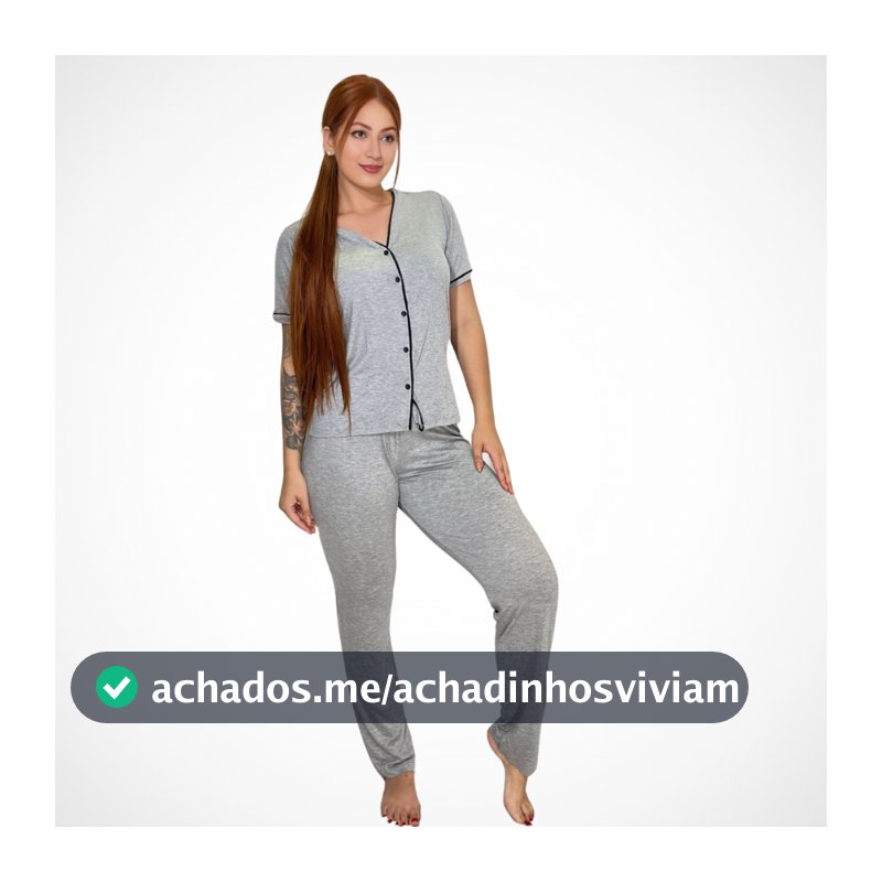 Pijama Feminino Americano blusinha manga curta com calça