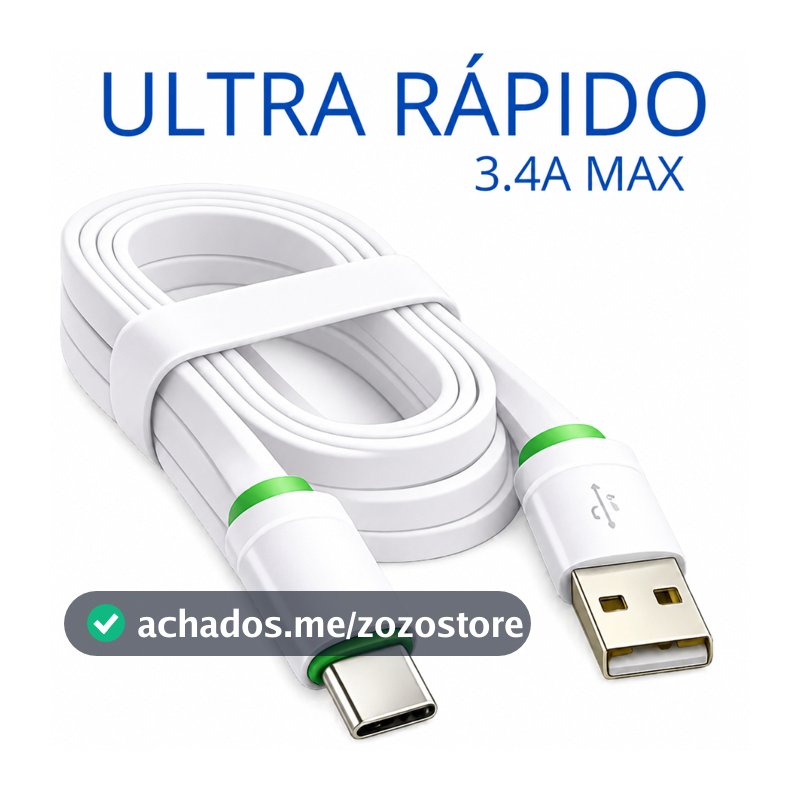 Cabo Tipo C Carregador Usb Ultra Rápido Reforçado 2 Metros Anti quebra Usb-c