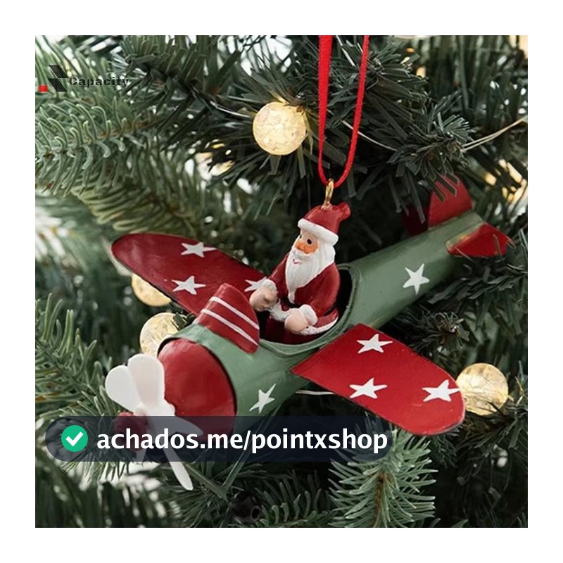 Capacidade Retro Ferro Pingente De Natal Estilo Antigo Papai Noel Avião Árvore Decoração Ornamentos Boneco De Neve Decor