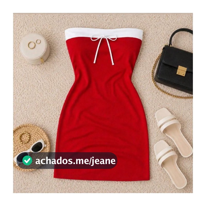 Vestido Bicolor Feminino Curto Suplex Com Amarração