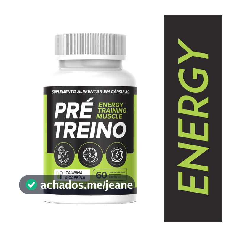 Pré-Treino Suplemento Energia e Disposição Treinos físicos - 60 Caps - Envio Rápido