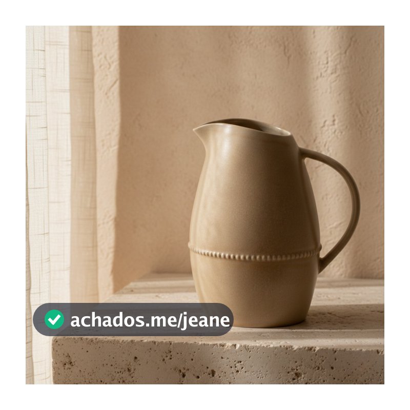 Jarra em Ceramica Detalhes Esferas Bege 1L 19x15x11cm