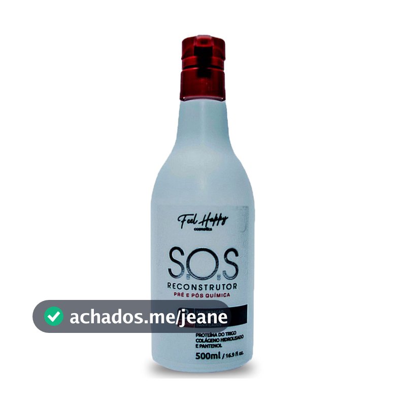 Máscara Anti Emborrachamento Reconstrutor Sos 3 Minutos 500ml Feel Happy
