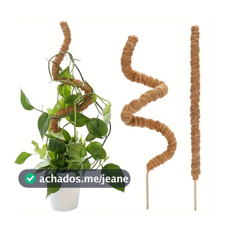 Tutor Plantas Trepadeiras Fibra Coco 60cm 80cm 100cm 120cm 150cm Estaca Suporte Natural Jardim