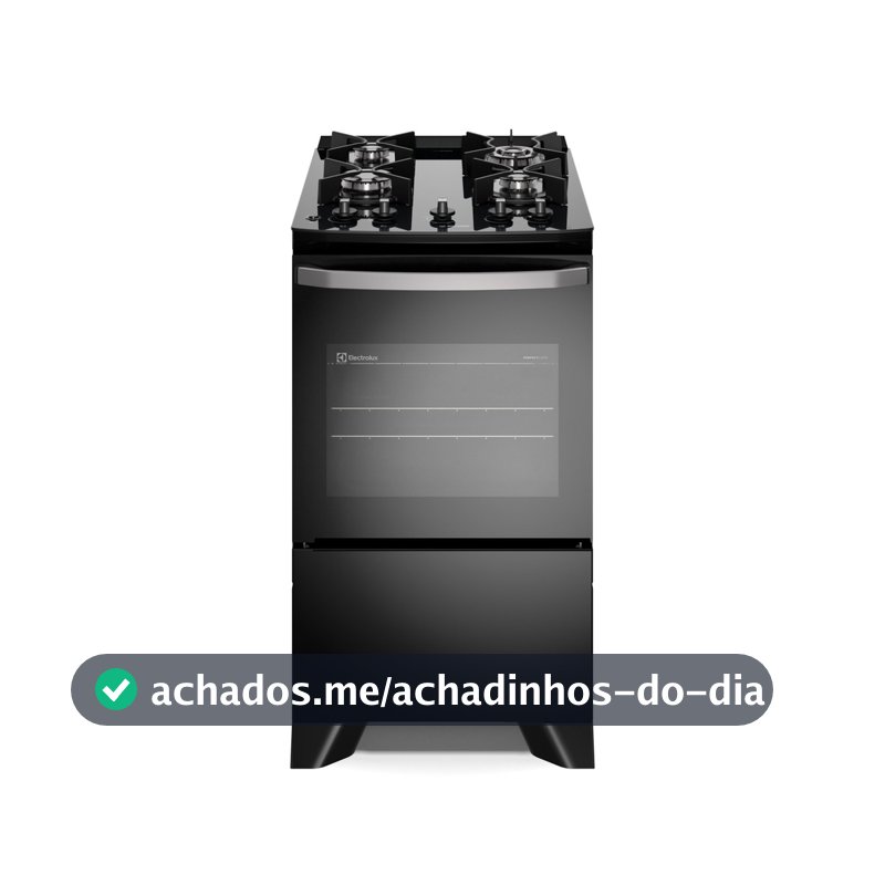 Fogão 4 bocas Electrolux Preto Efficient Mesa Vidro, Tripla Chama e PerfectCook (FE4GB)