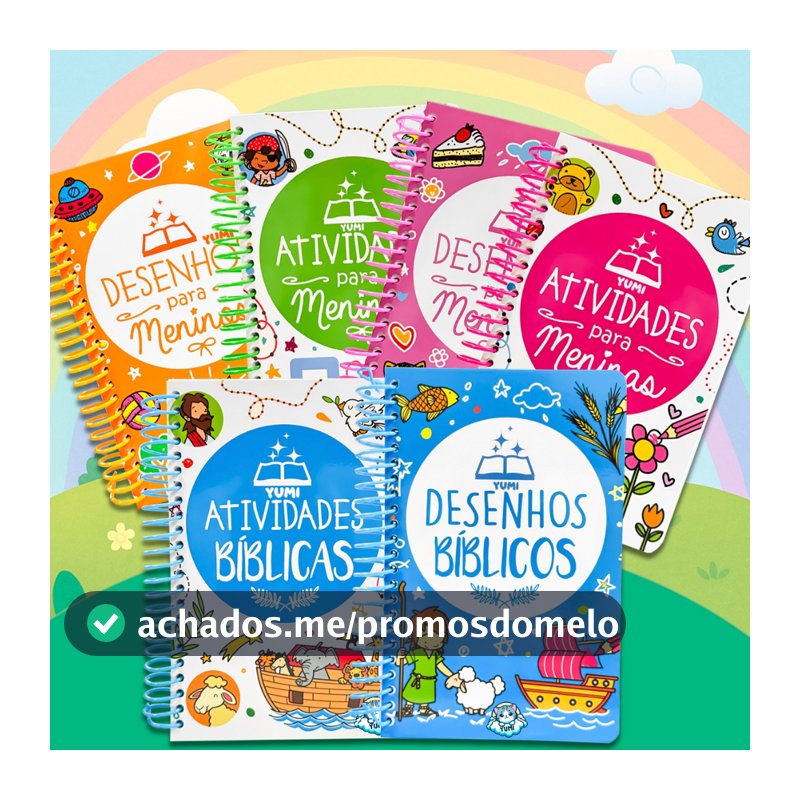 Coleção Livro Infantil 365 Desenhos Atividades Em Espiral Para Meninas Meninos Bíblicos Criança Colorir
